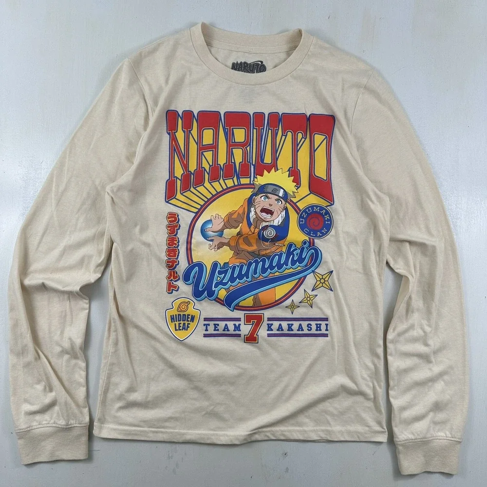 New Naruto 2002‎ Long Sleeve T-Shirt Boys XL Team 7 Kakashi Hidden Leaf Uzumaki